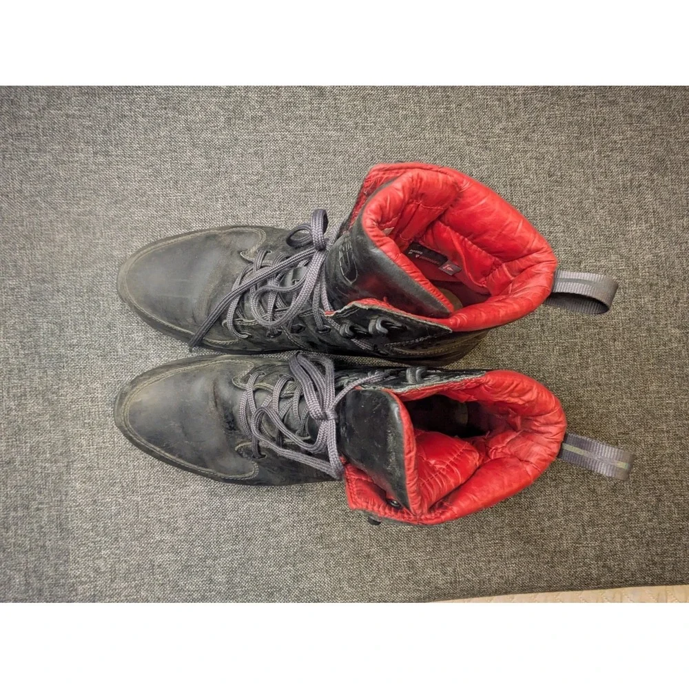 North Face Boots Primaloft Waterproof Insulated Black Red Men US 14 Hiking Shoes